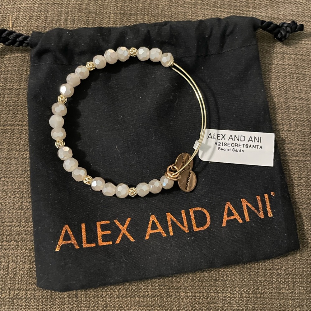 NEW Alex and Ani bangle bracelet - gold and cream